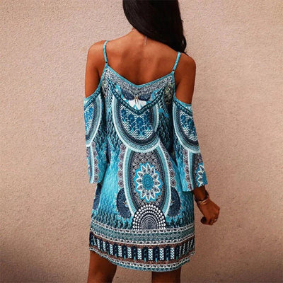 Aubrey™ - Stylish Strapless Off-The-Shoulder Printed Dress