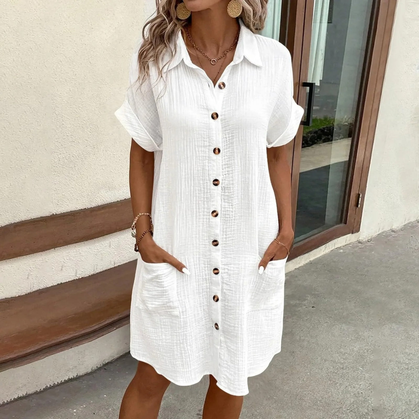 Riley™ - Comfortable Buttoned Summer Dress
