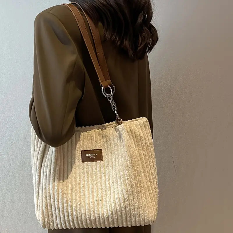 Layla™ - Elegant Corduroy Tote Bag