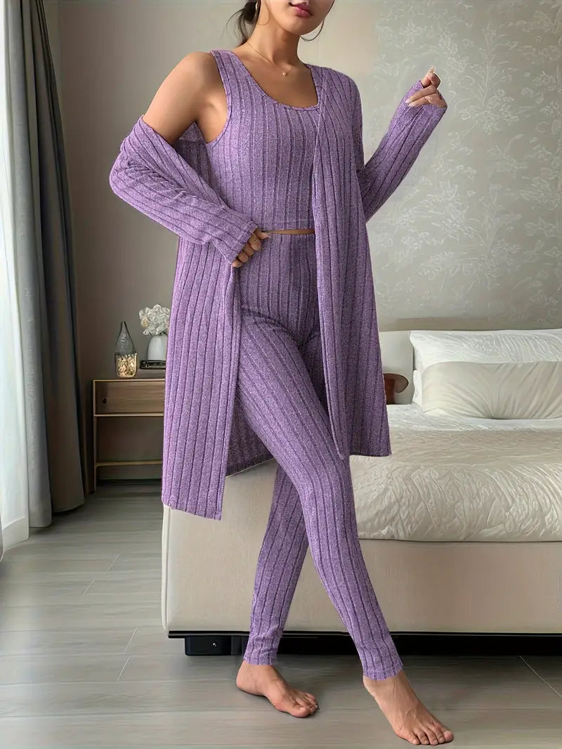 Lina™ - Ribbed Three-Piece Set