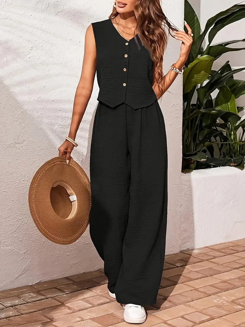 Layla™ - Elegant Sleeveless Two-Piece Set