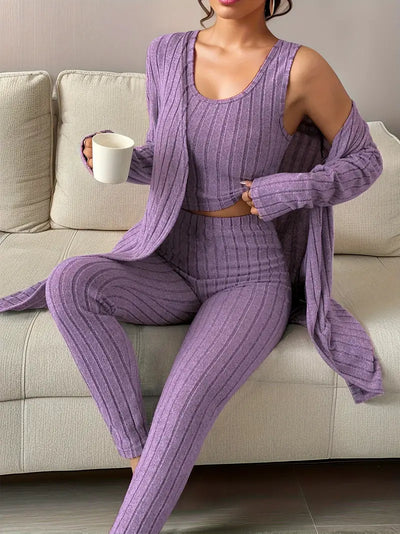 Lina™ - Ribbed Three-Piece Set