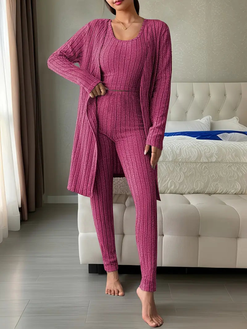 Lina™ - Ribbed Three-Piece Set