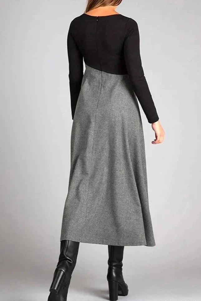 Olivia™ - Elegant Two-Tone Dress