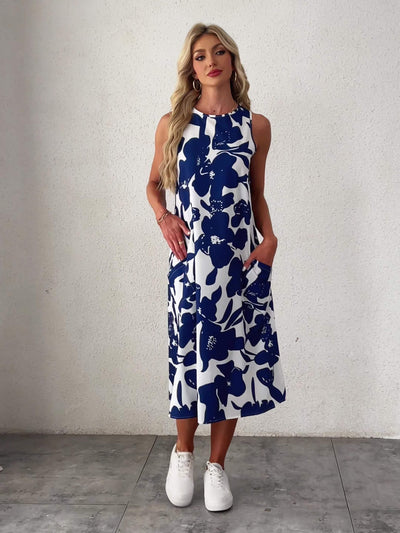 Aria™ - Elegant Floral Dress with Pockets