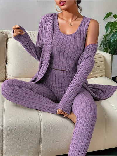 Lina™ - Ribbed Three-Piece Set