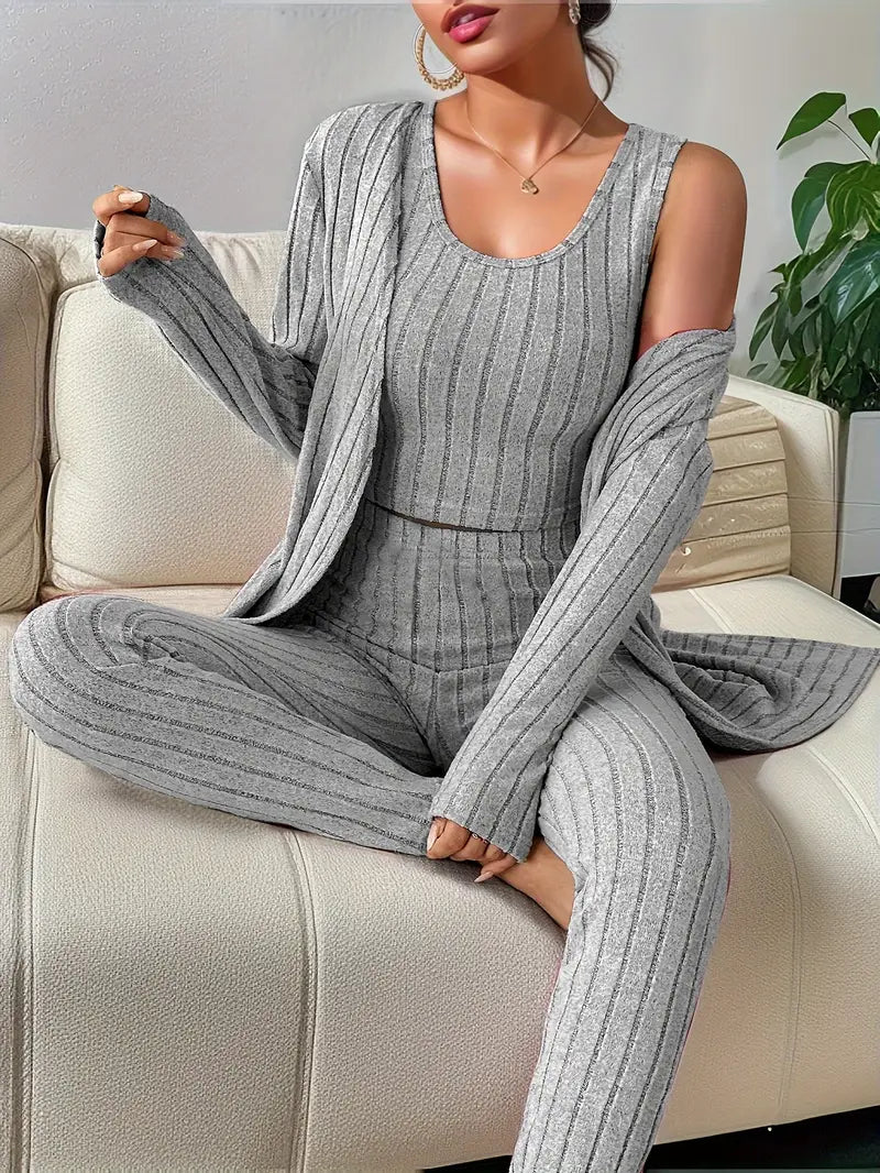 Lina™ - Ribbed Three-Piece Set