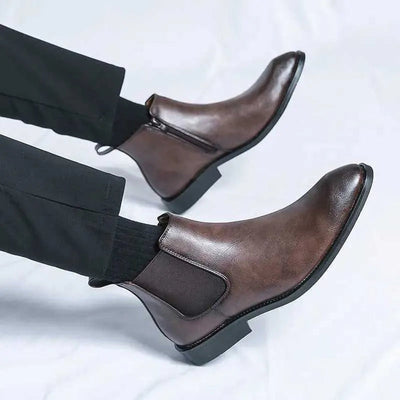 Nathan™ - Elegant Leather Chelsea Boots with Zipper