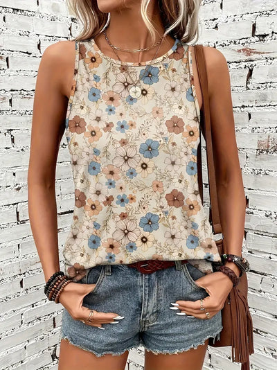 Olivia™ - Retro Floral Tank Top
