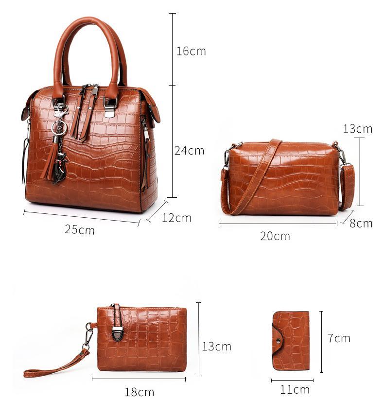 Olivia™ - Modern 4-Piece Leather Bag Set