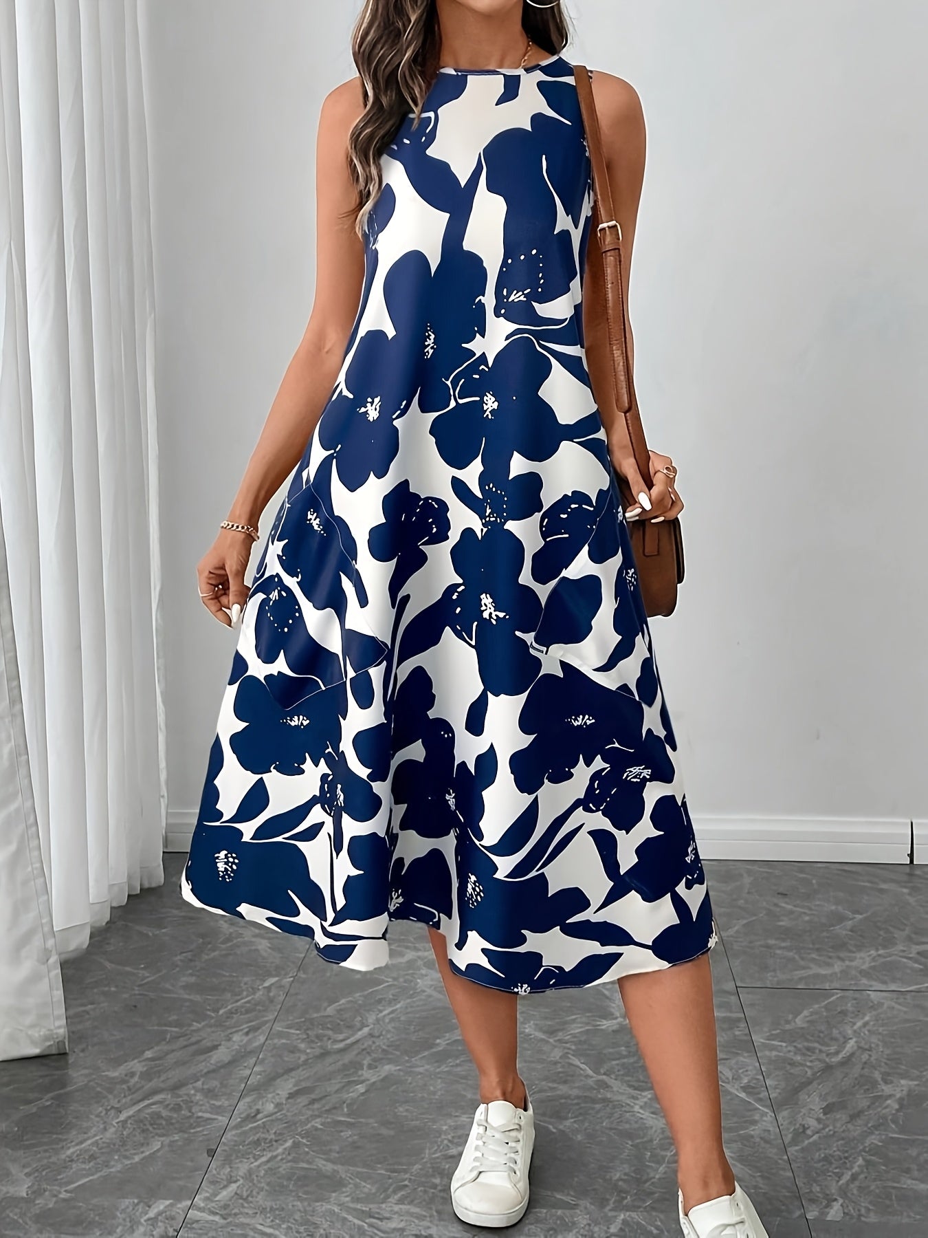 Aria™ - Elegant Floral Dress with Pockets