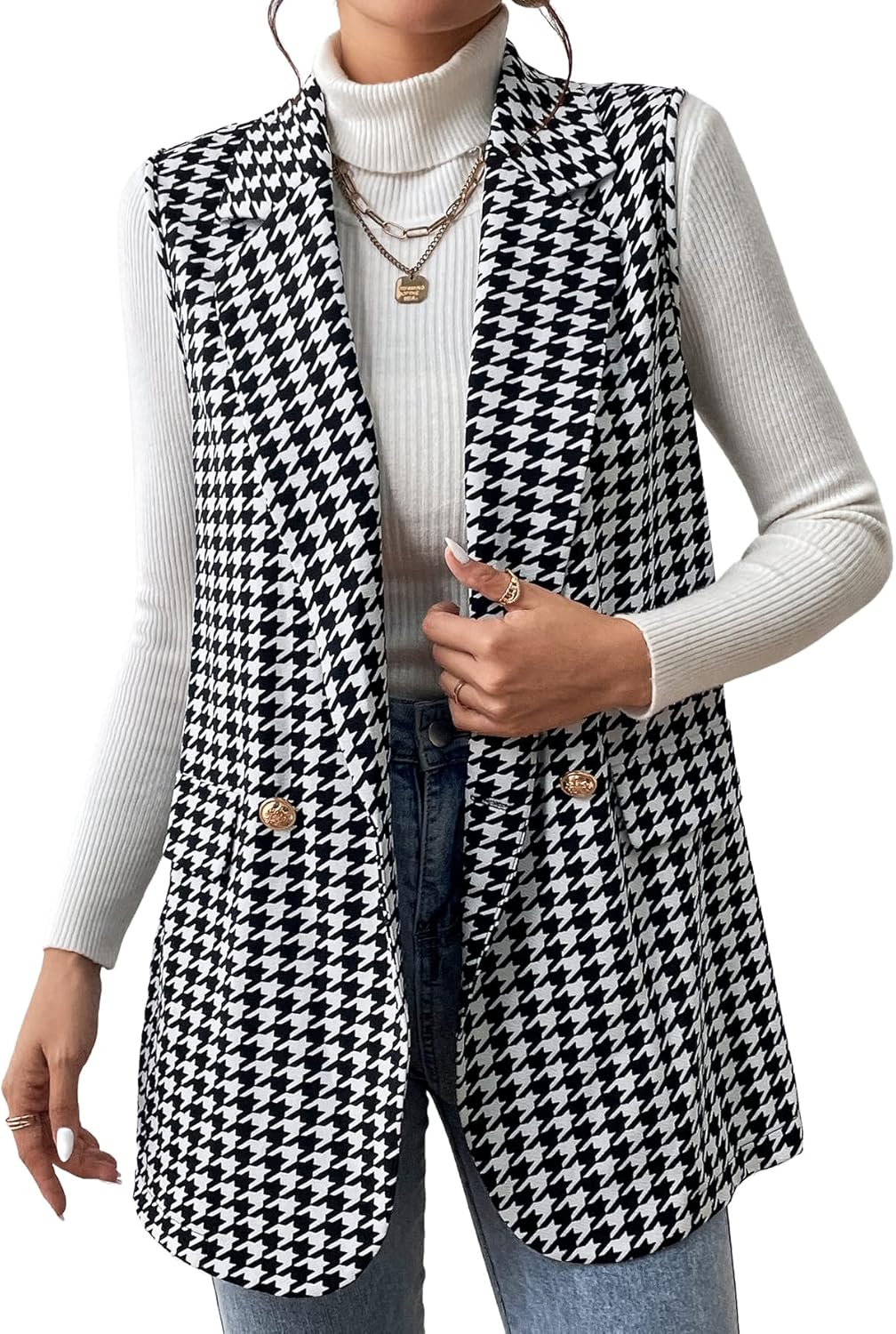 Lina™ - Elegant Checkered Vest