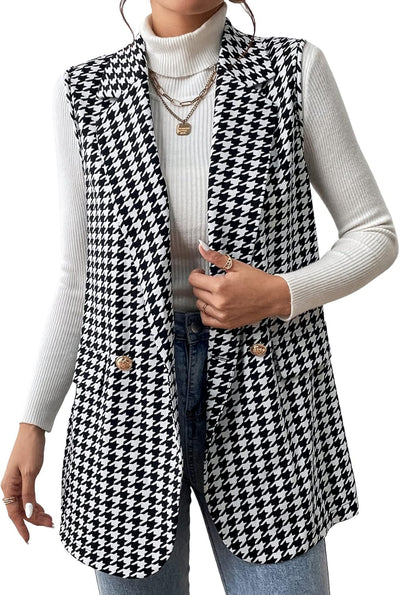 Lina™ - Elegant Checkered Vest
