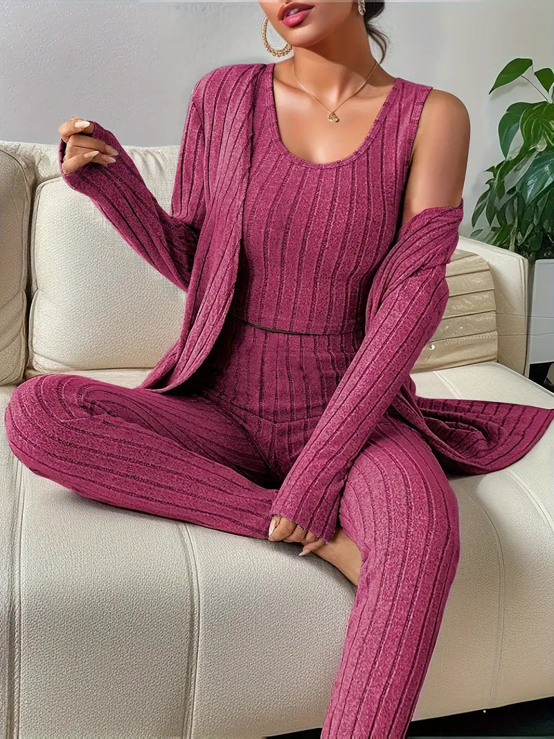 Lina™ - Ribbed Three-Piece Set