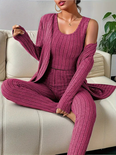 Lina™ - Ribbed Three-Piece Set