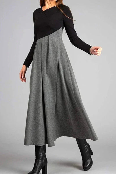 Olivia™ - Elegant Two-Tone Dress