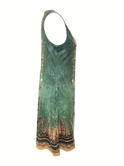 Grace™ - Floral Print Notched Handmade Dress