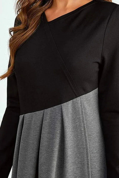 Olivia™ - Elegant Two-Tone Dress