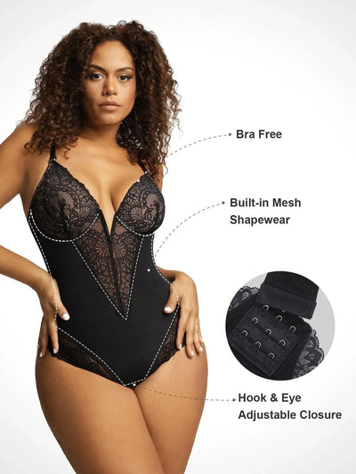 Ella™ - Shapewear Bodysuit With Deep V-Neck