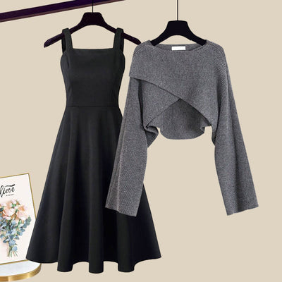 Riley™ - Stylish Dress And Cardigan Set
