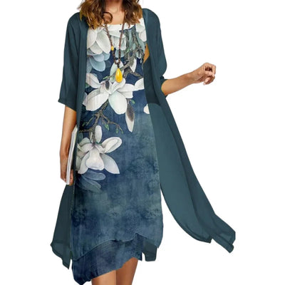 Aria™ - Elegant Dress With Cardigan