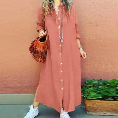Harper™ - Soft Linen Shirt Dress