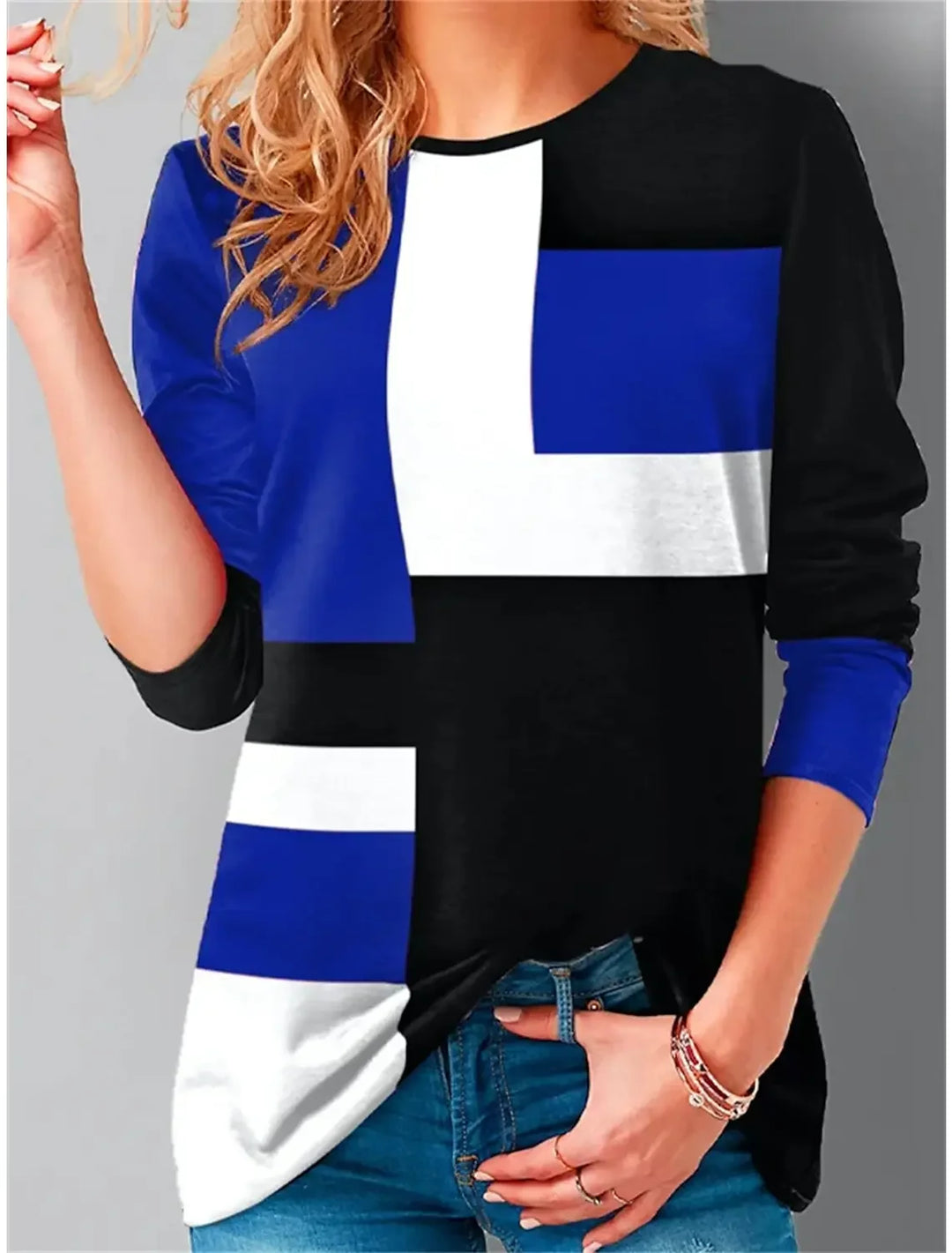 Aubrey™ - Vintage Comfy Color Block Sweatshirt