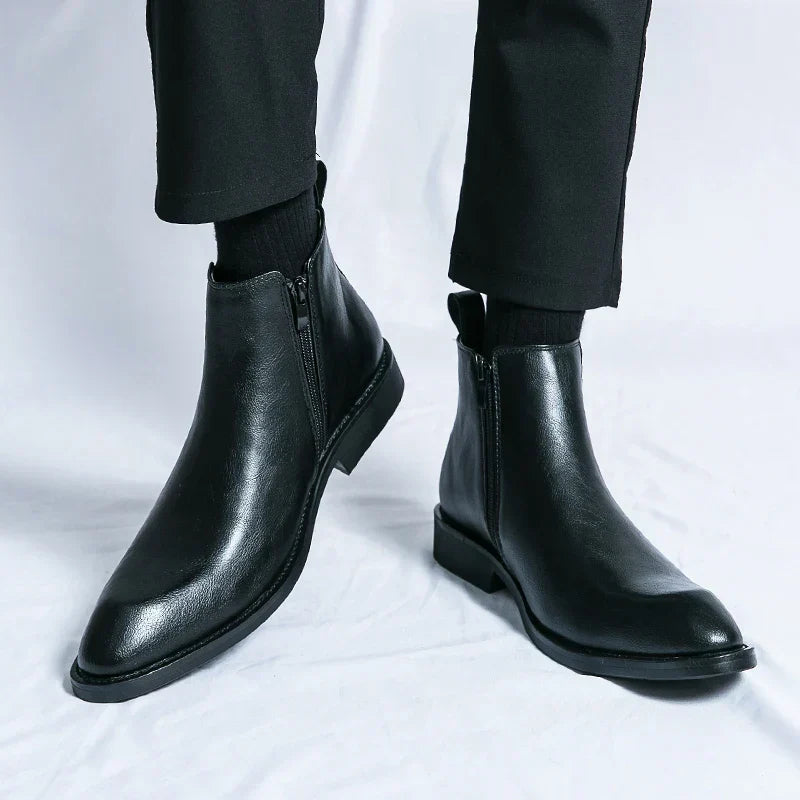 Nathan™ - Elegant Leather Chelsea Boots with Zipper