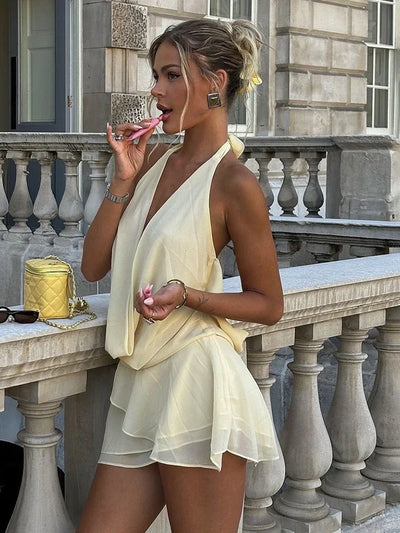 Charlotte™ - Modern Sexy Backless Halter Mini Dress
