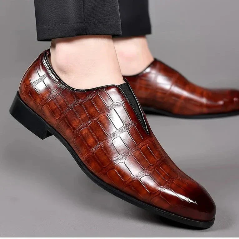 Noah™ - Stylish Stone Pattern Slip-on Leather Loafers