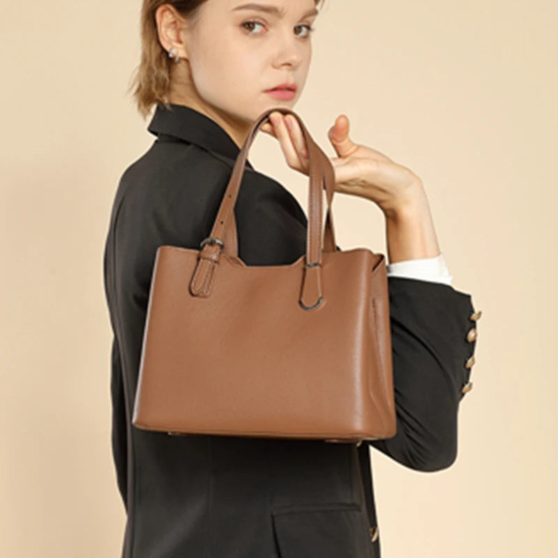 Aria™ - 3 Layers Cow Genuine Leather Shoulder Bag