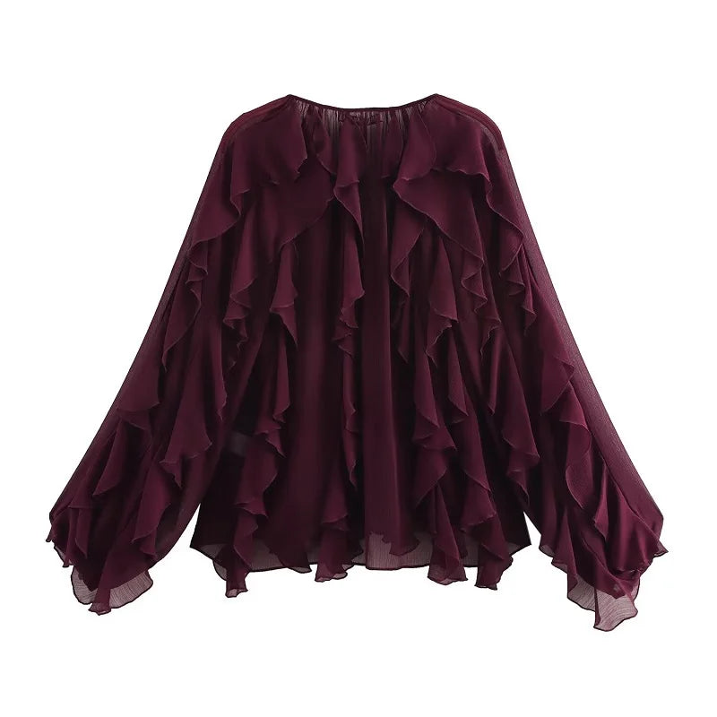 Lina™ - Chic Semi Sheer Blouse