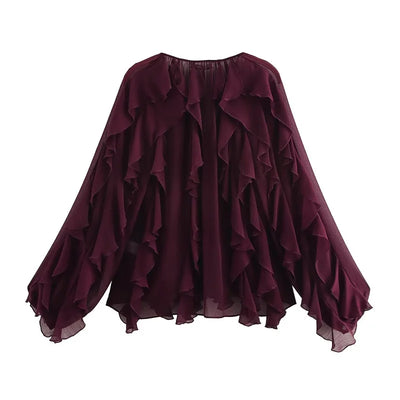 Lina™ - Chic Semi Sheer Blouse
