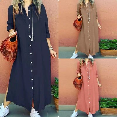 Harper™ - Soft Linen Shirt Dress
