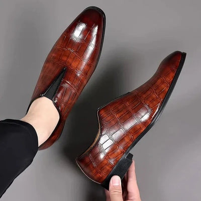 Noah™ - Stylish Stone Pattern Slip-on Leather Loafers