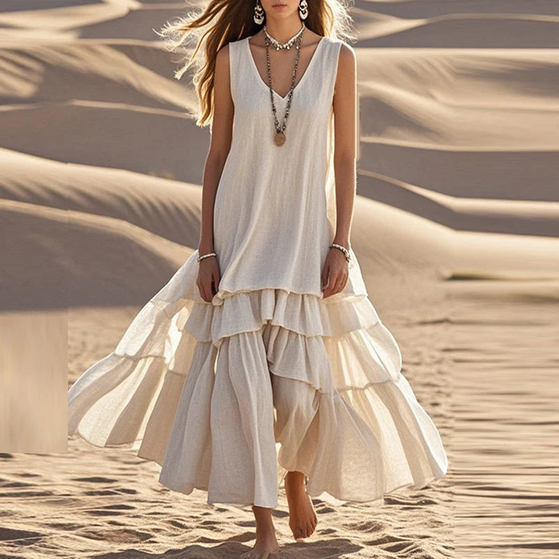 Layla™ - Stylish Retro Linen Dress