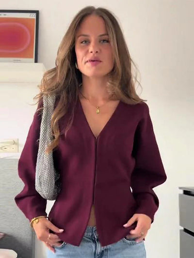 Peyton™ - Casual V-neck Long Sleeve 2 Pieces Set