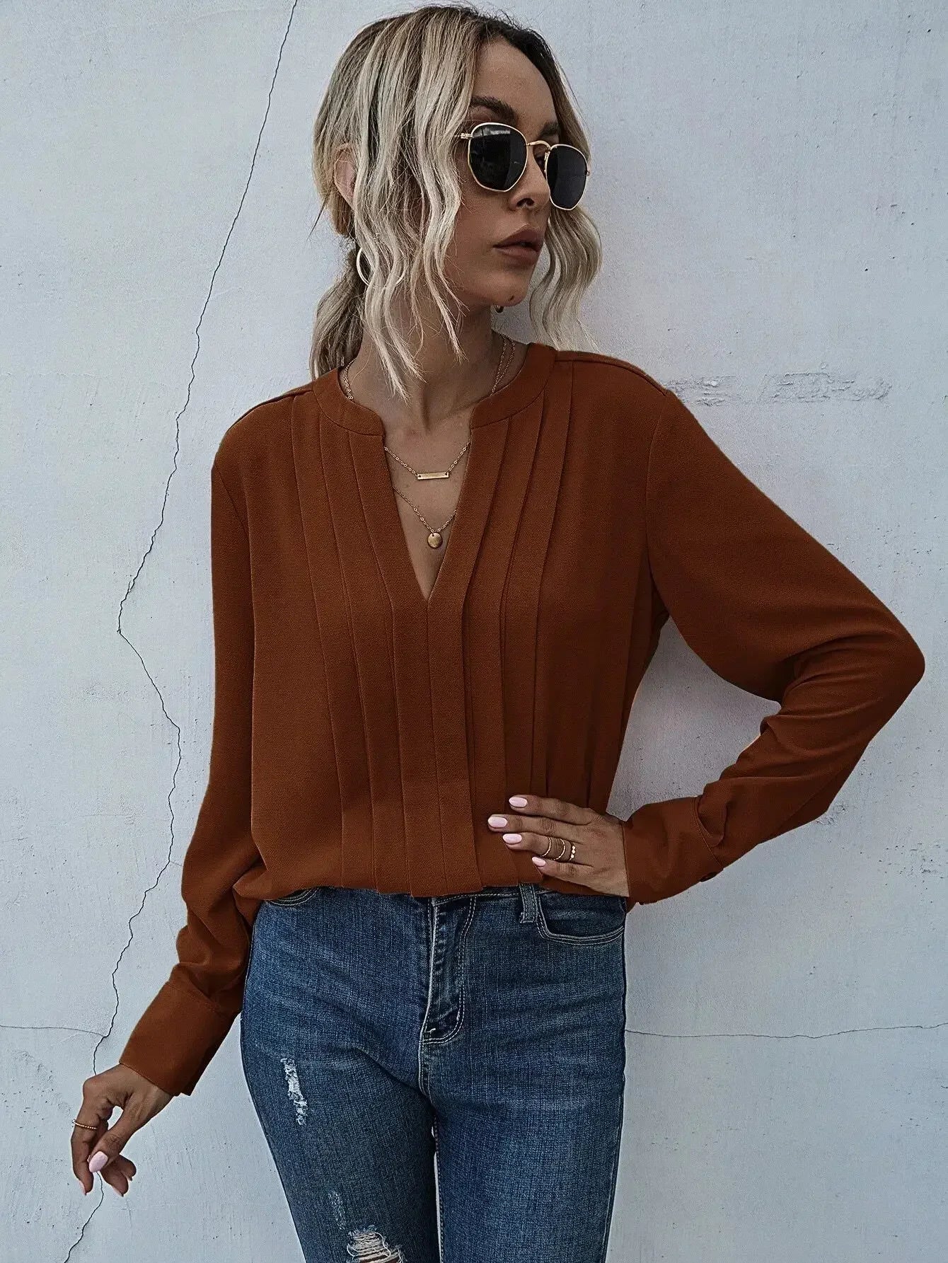 Aria™ - Elegant Pleated Blouse