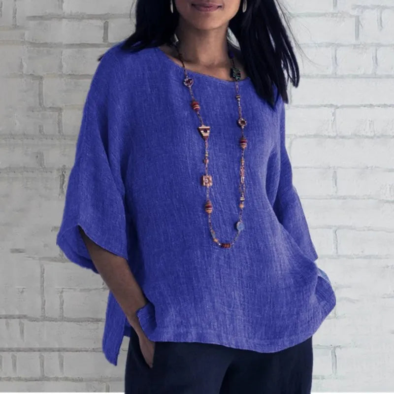 Aria™ - Loose Casual Linen Blouse