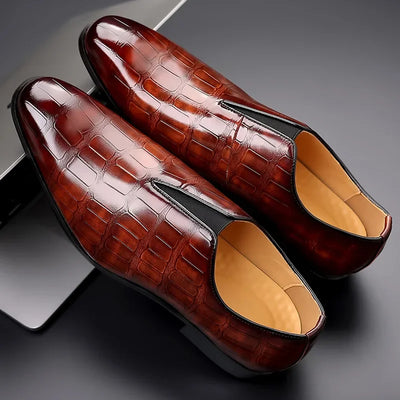 Noah™ - Stylish Stone Pattern Slip-on Leather Loafers