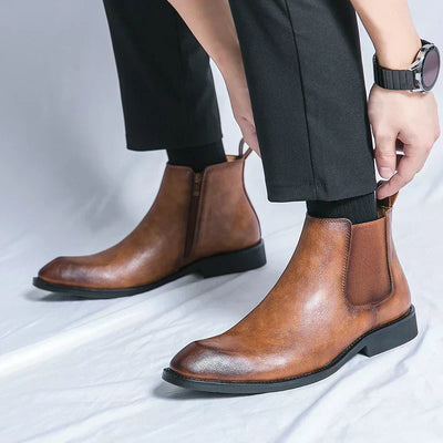 Nathan™ - Elegant Leather Chelsea Boots with Zipper