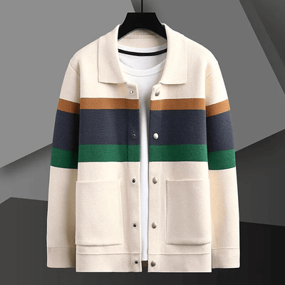 Nathan™ - Comfortable Striped Cardigan