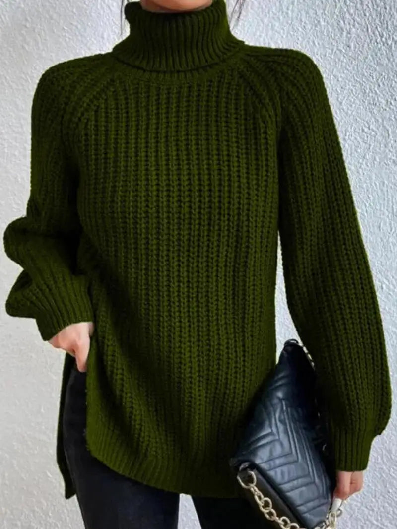 Mia™ - Comfortable Knit Turtleneck Long Sweater