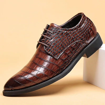 Lucas™ - Stylish Crocodile Pattern Vegan Leather Shoes