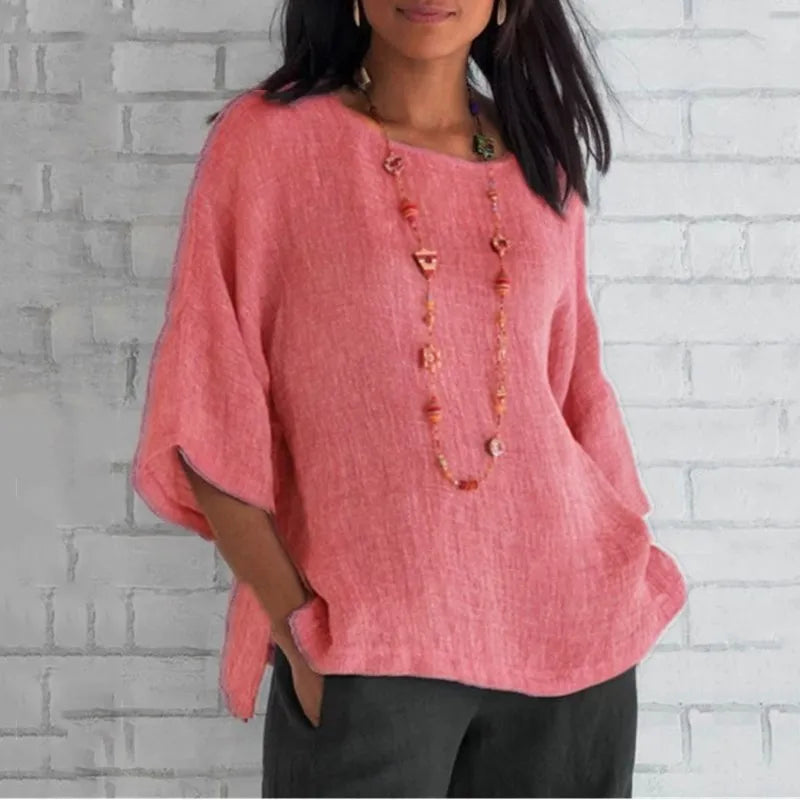 Aria™ - Loose Casual Linen Blouse