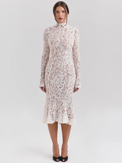 Riley™ - High Neck High Waist Lace Bodycon