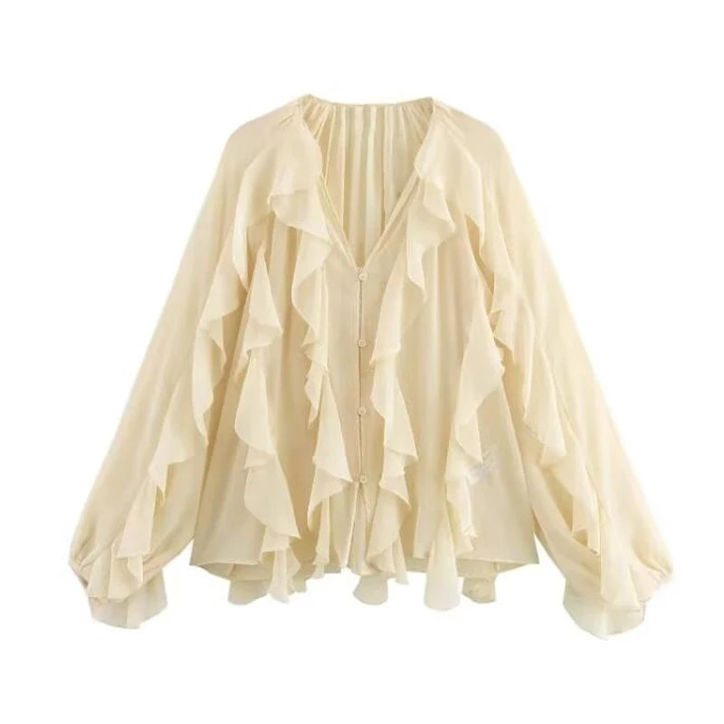 Lina™ - Chic Semi Sheer Blouse