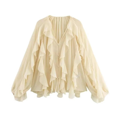 Lina™ - Chic Semi Sheer Blouse