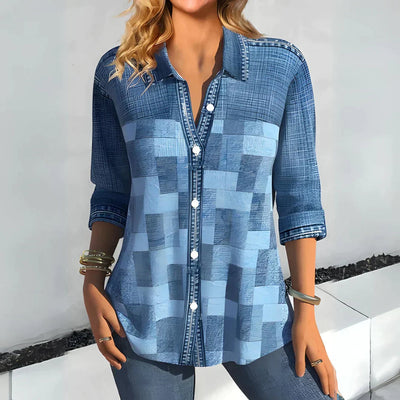 Alyssa™ - Elegant And Breathable Plaid Blouse