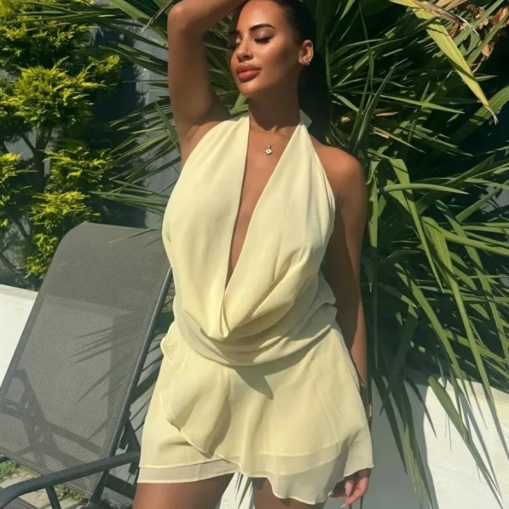 Charlotte™ - Modern Sexy Backless Halter Mini Dress